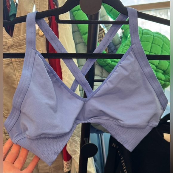 NWT Free People FP Movement Good Karma Super Plunge Bra - cosmic blue - XL - Picture 11 of 14